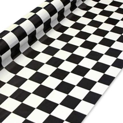 Beistle Black & White Plastic Checkered Party Table Roll
