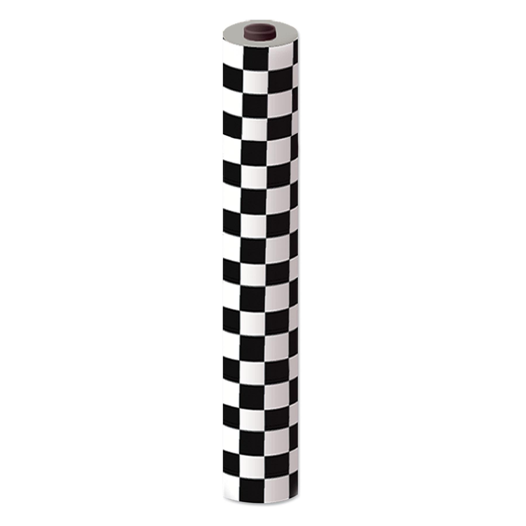 Beistle Black & White Plastic Checkered Party Table Roll
