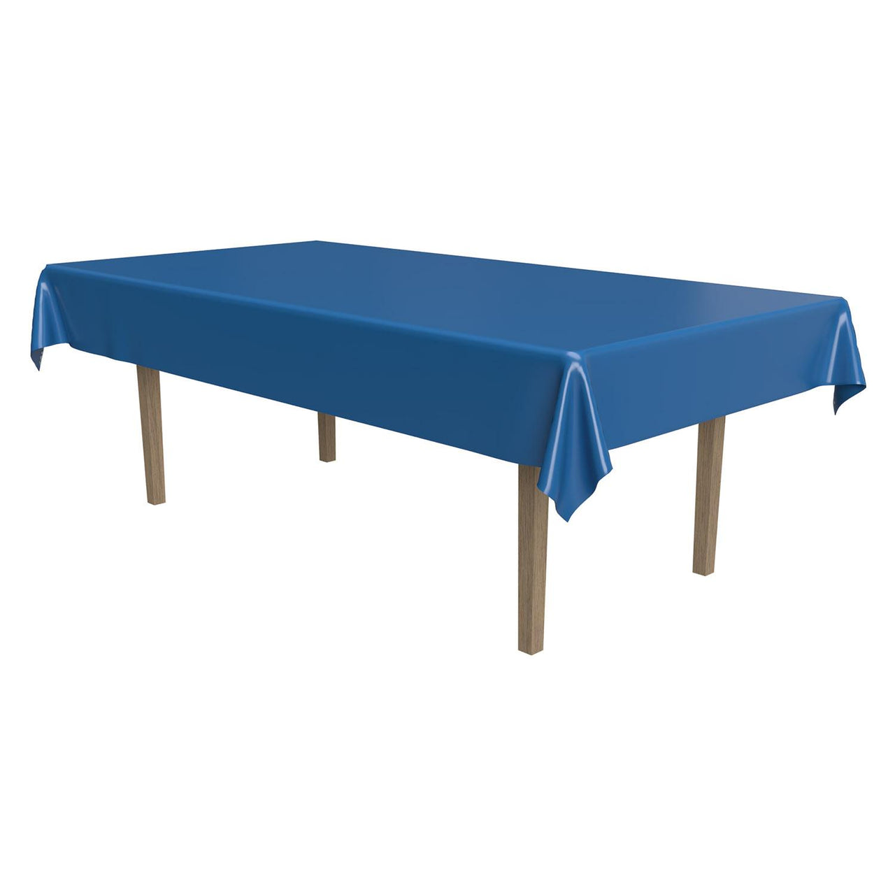 Beistle Plastic Rectangular Party Tablecover - medium blue