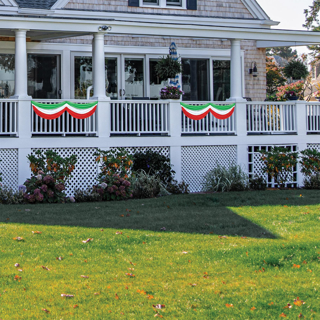 Red, White & Green Fabric Bunting 