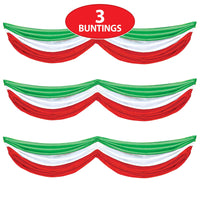 Red, White & Green Fabric Bunting 