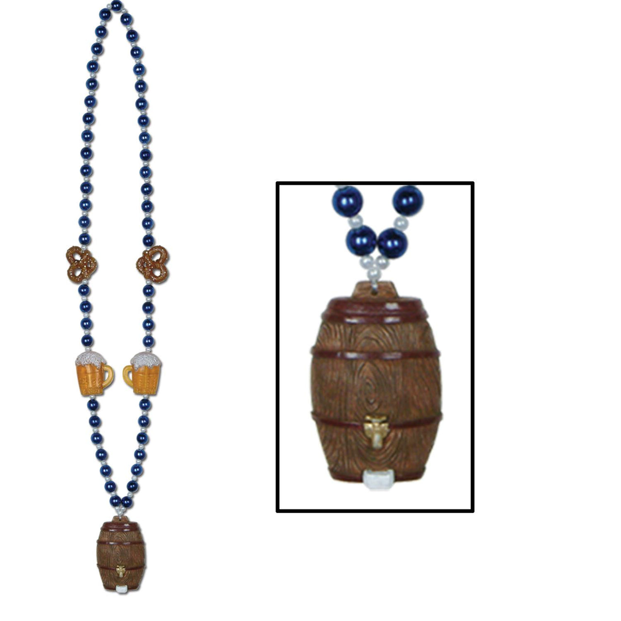 Beistle Oktoberfest Bead Necklaces with Keg Medallion