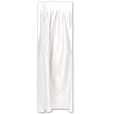 Beistle Plastic Party Table Skirting - white - self-adhesive