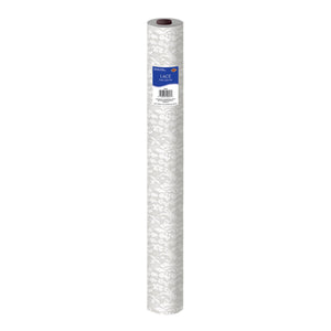 Masterpiece Plastic Lace Table Roll - white