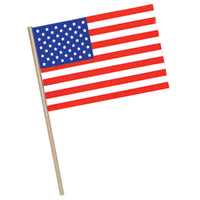 Beistle American Flag - Plastic - with 7.5 wooden stick