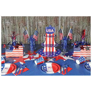 Bulk American Flag with 10.5'' plastic spear-tipped stick (Case of 12) by Beistle