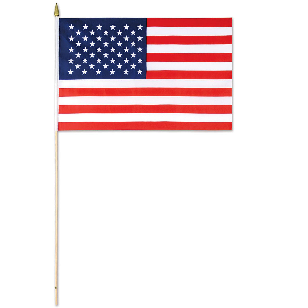 American Flag - Fabric - with 30 spear-tipped wooden stick