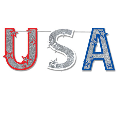 Beistle Glittered USA Party Streamer