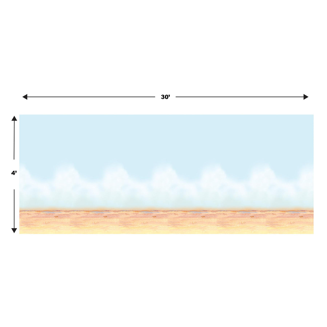 Western Party Supplies - Desert Sky & Sand Backdrop
