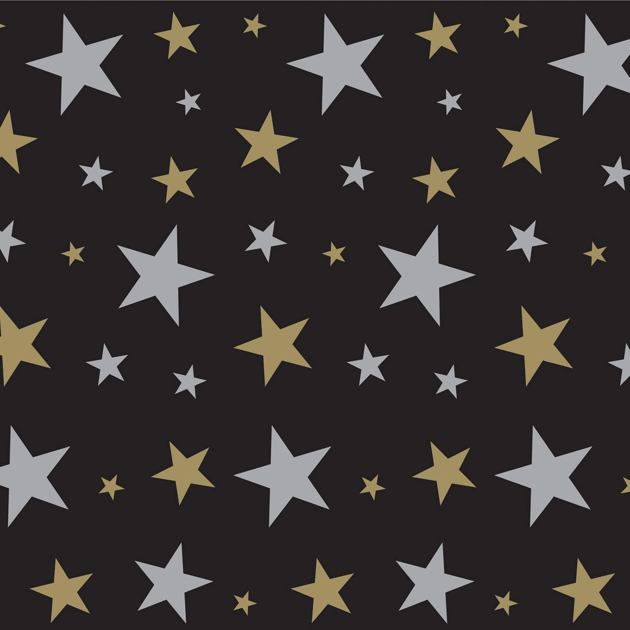 Beistle Star Party Backdrop- Black, Gold, and Silver
