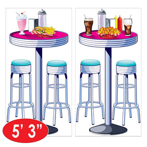 Bulk Soda Shop Tables & Stools Props (Case of 24) by Beistle