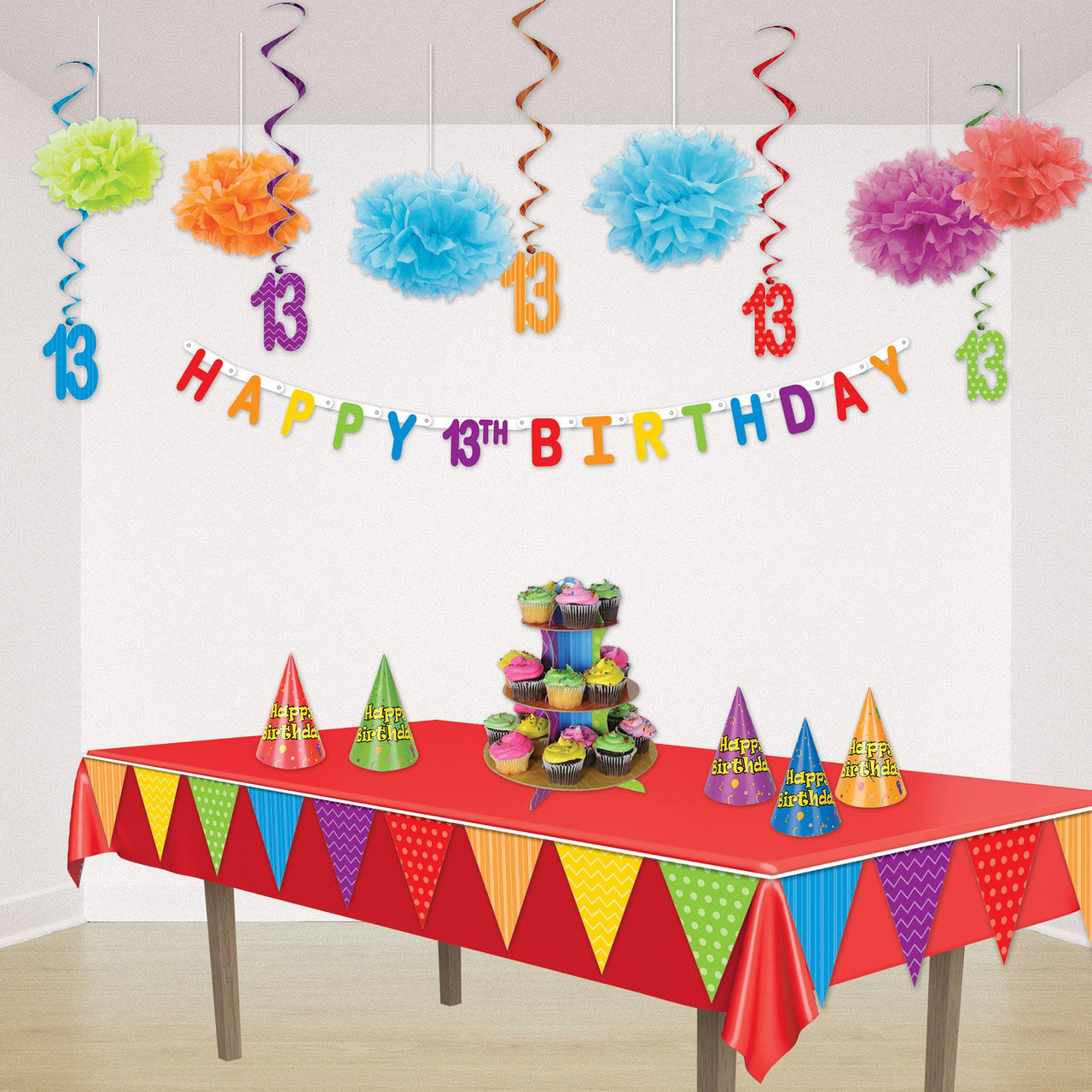  13 Whirls, party supplies, decorations, The Beistle Company, Birthday-AgeSpecific, Bulk, Birthday Party Supplies, Birthday Party Decorations, Birthday Party Danglers