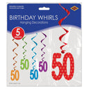  50 Whirls, party supplies, decorations, The Beistle Company, Birthday-AgeSpecific, Bulk, Birthday Party Supplies, Birthday Party Decorations, Birthday Party Danglers