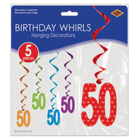  50 Whirls, party supplies, decorations, The Beistle Company, Birthday-AgeSpecific, Bulk, Birthday Party Supplies, Birthday Party Decorations, Birthday Party Danglers