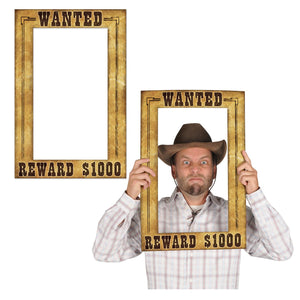 Western Wanted Photo Fun Frame, party supplies, decorations, The Beistle Company, Western, Bulk, Western Party Theme, Western Party Decorations