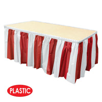 Red & White Stripes Table Skirting, party supplies, decorations, The Beistle Company, Pirate, Bulk, Pirate Party Supplies, Pirate Party Decorations
