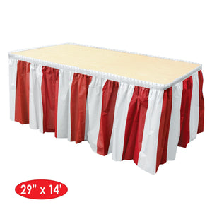 Red & White Stripes Table Skirting, party supplies, decorations, The Beistle Company, Pirate, Bulk, Pirate Party Supplies, Pirate Party Decorations