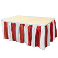 Beistle Red & White Stripes Party Table Skirting
