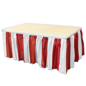 Beistle Red & White Stripes Party Table Skirting