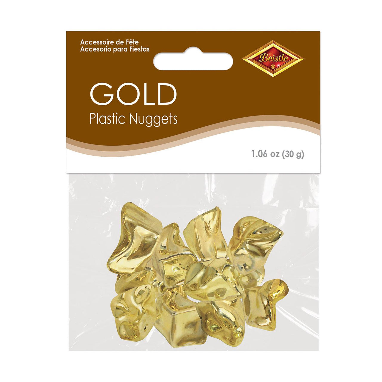 Bulk Plastic Gold Nuggets (24 Packages) by Beistle