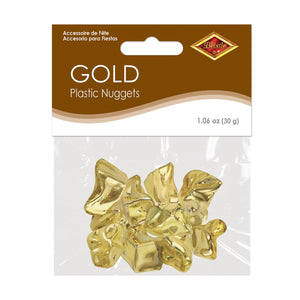 Bulk Plastic Gold Nuggets (24 Packages) by Beistle