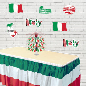 Red, White & Green Table Skirting, party supplies, decorations, The Beistle Company, Fiesta, Bulk, Holiday Party Supplies, Cinco de Mayo and Fiesta Party Supplies 