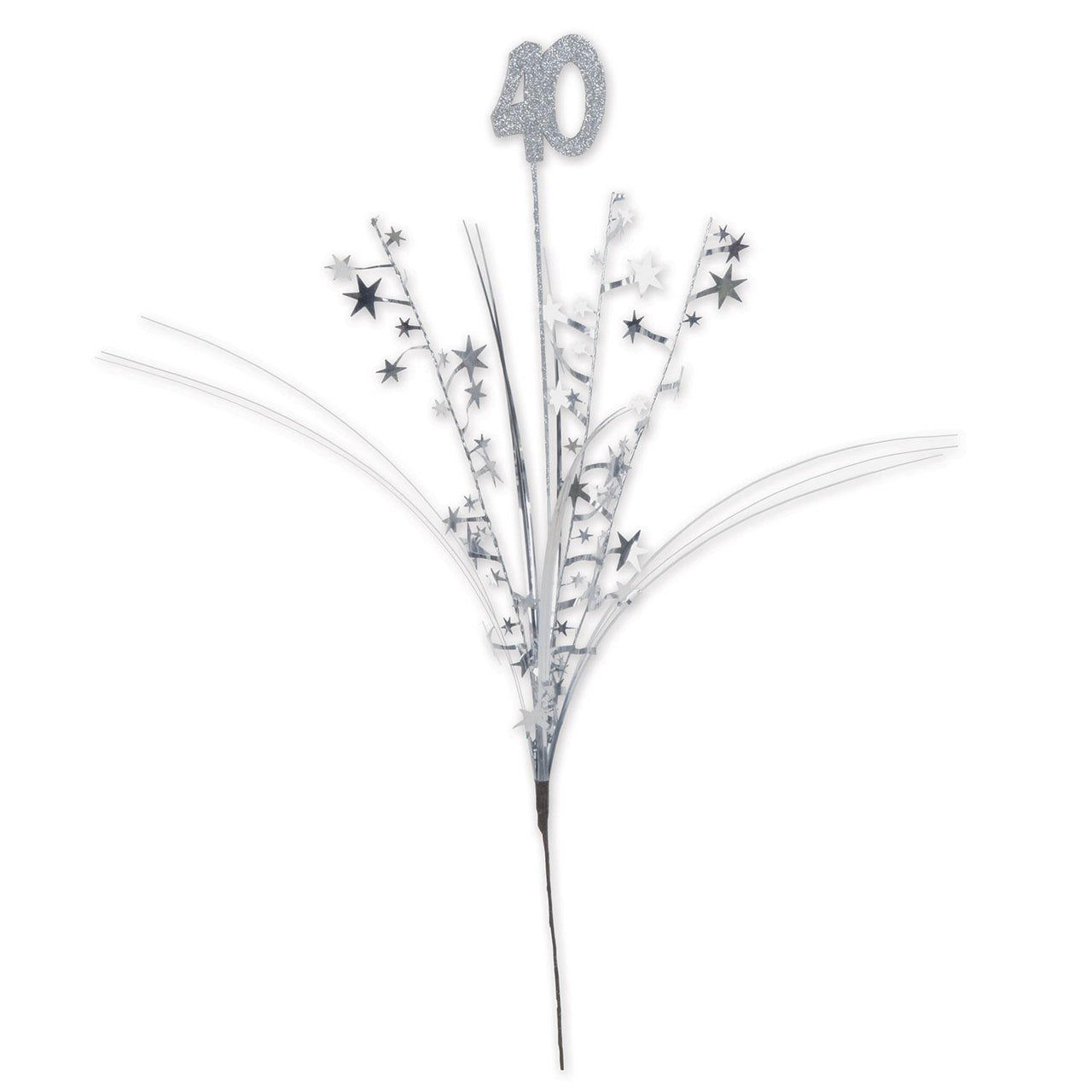 Beistle Glittered 40th Birthday Party Metallic Star Spray