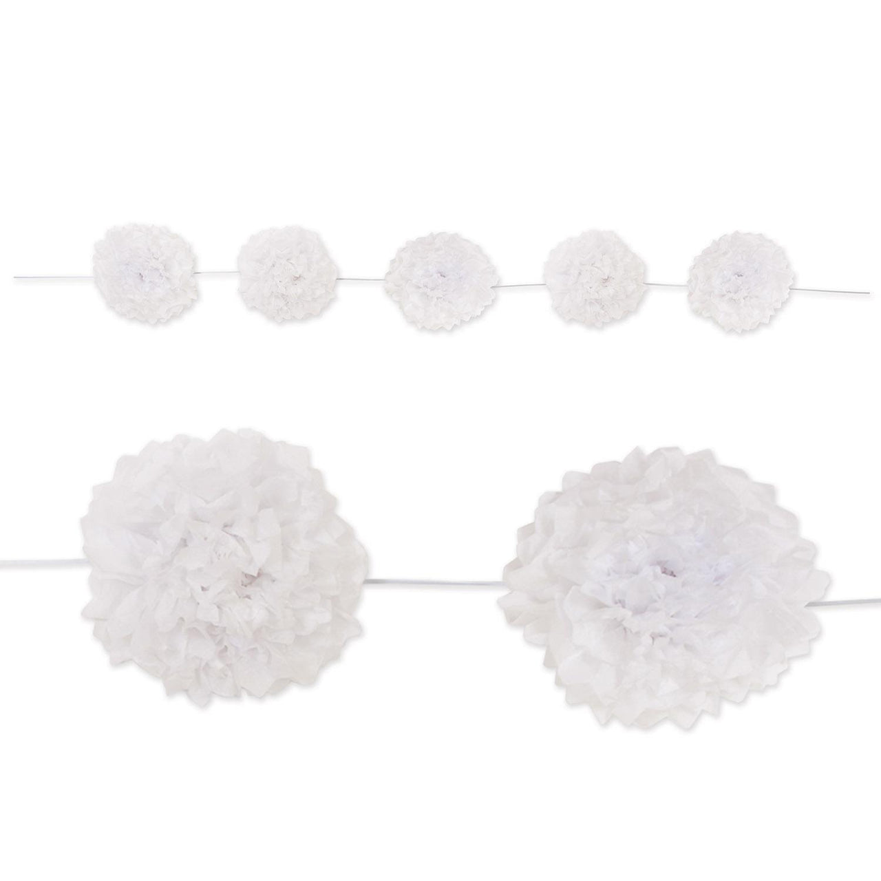 Beistle Tissue Flower Garland - white
