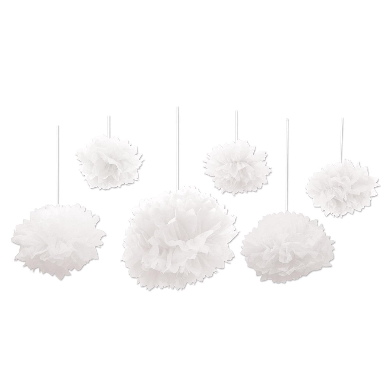 Beistle Tissue Fluff Balls - white (6/Pkg)
