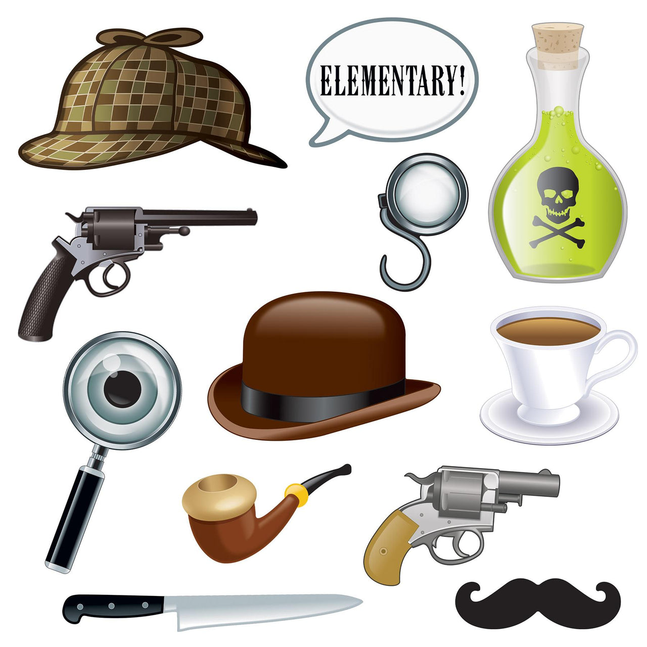 Beistle Sherlock Holmes Party Photo Fun Signs (12/Pkg)