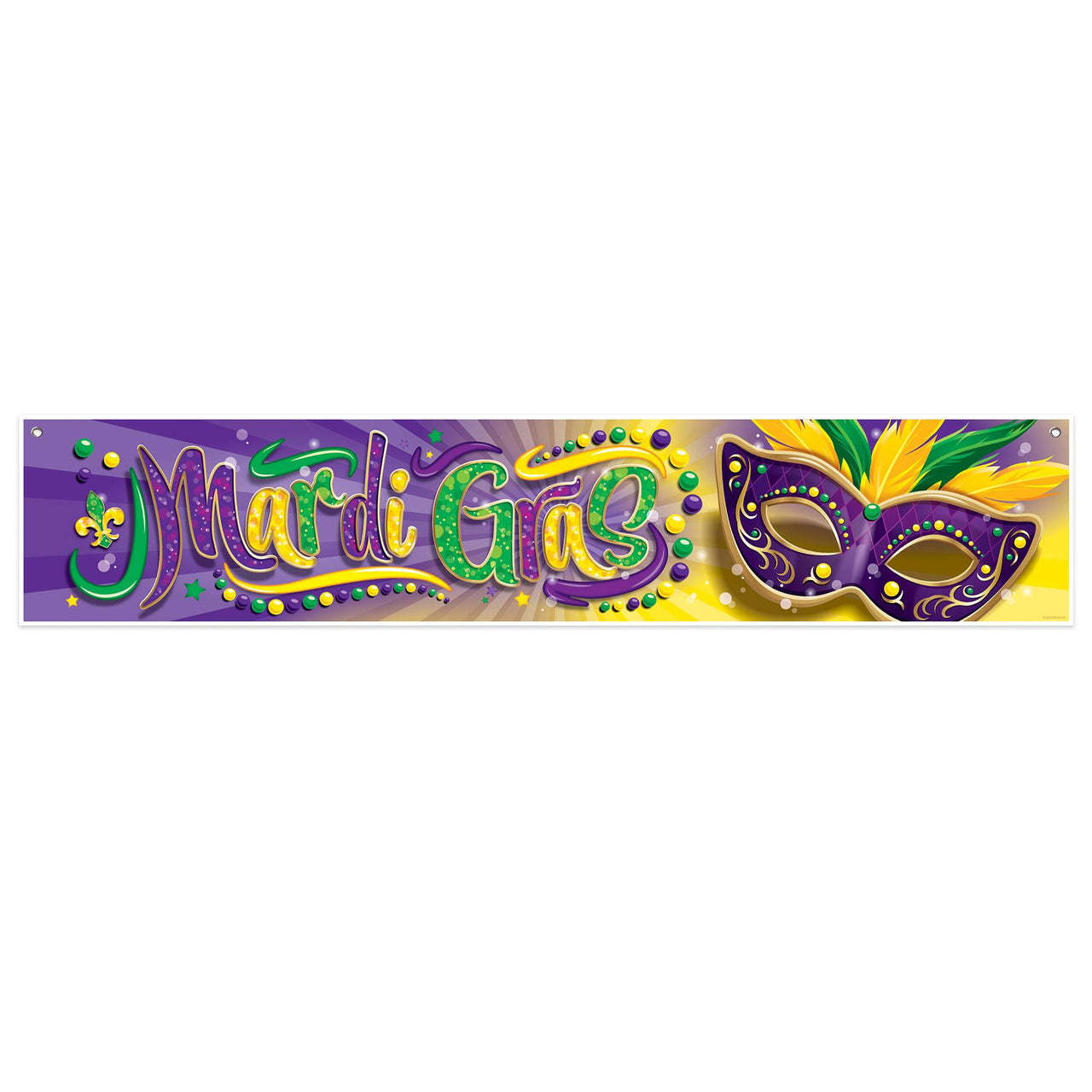 Beistle Mardi Gras Banner (12 Per Case)
