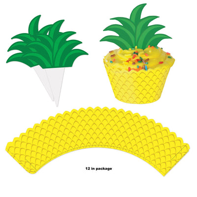 Beistle Luau Party Pineapple Cupcake Wrappers (12/Pkg)
