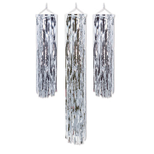 Mardi Gras 1-Ply Mini Gleam 'N Columns Silver (3/Pkg)