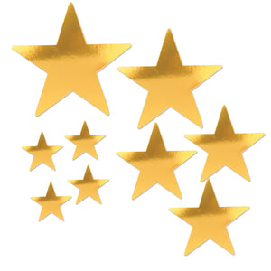 Beistle Packaged Party Foil Star Cutouts gold (9/Pkg)