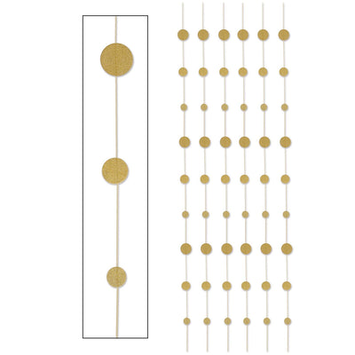 Beistle Glittered Dot Stringers gold (6/Pkg)