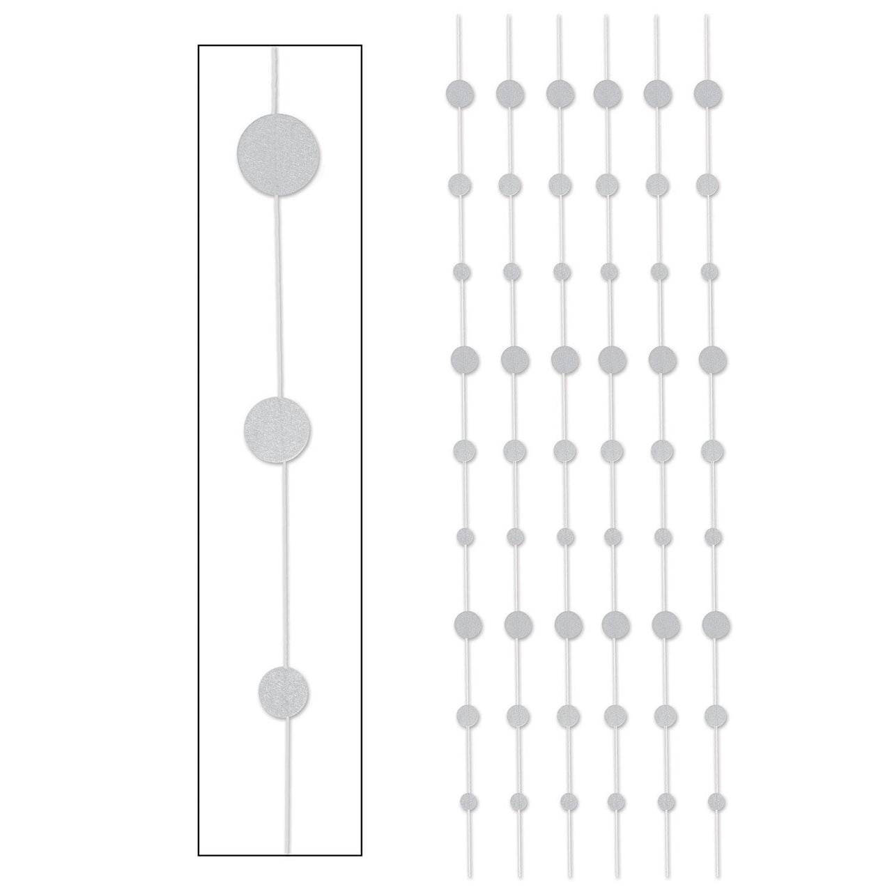Beistle Glittered Dot Stringers silver (6/Pkg)