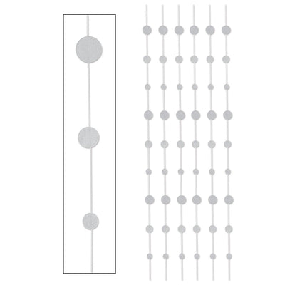 Beistle Glittered Dot Stringers silver (6/Pkg)