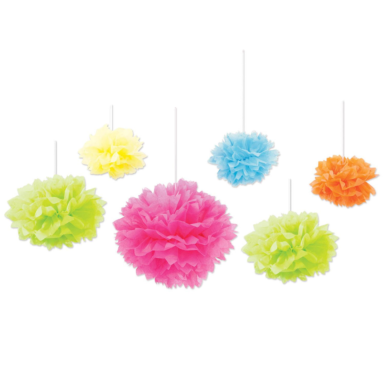 Beistle Party Tissue Fluff Balls - bright (6/Pkg)