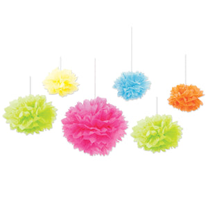 Beistle Party Tissue Fluff Balls - bright (6/Pkg)