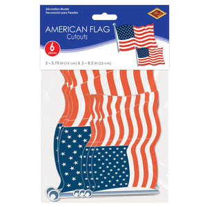 Bulk American Flag Decoration Cutouts (Case of 72) by Beistle