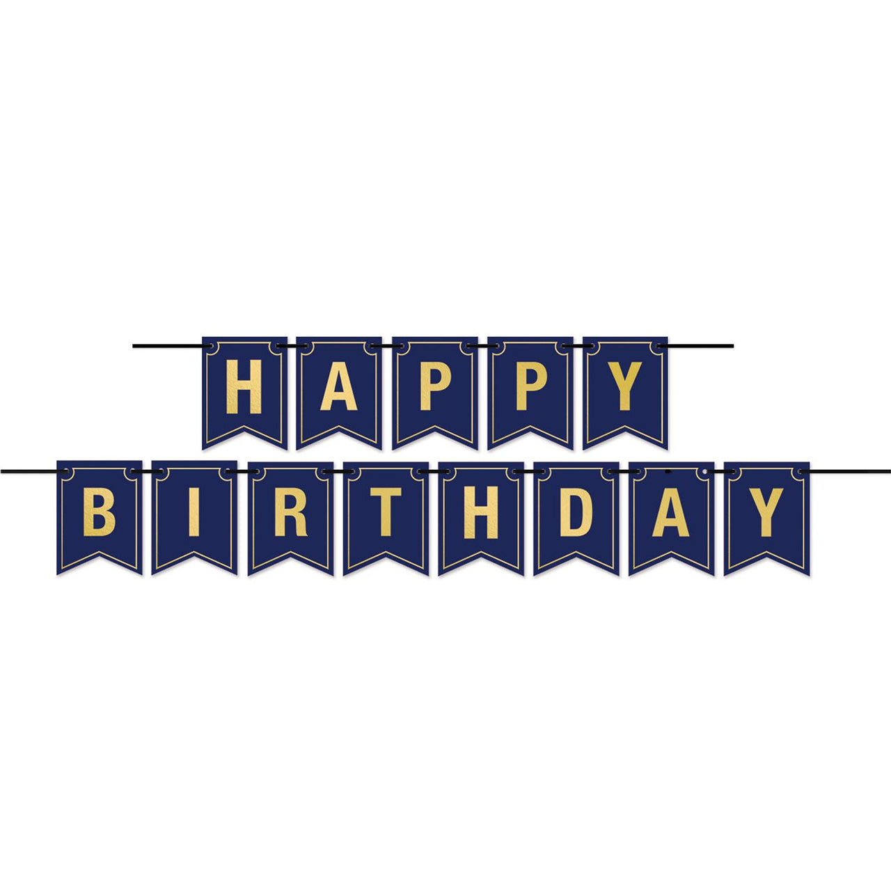 Beistle Foil Happy Birthday Party Streamer (Navy)