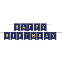 Beistle Foil Happy Birthday Party Streamer (Navy)