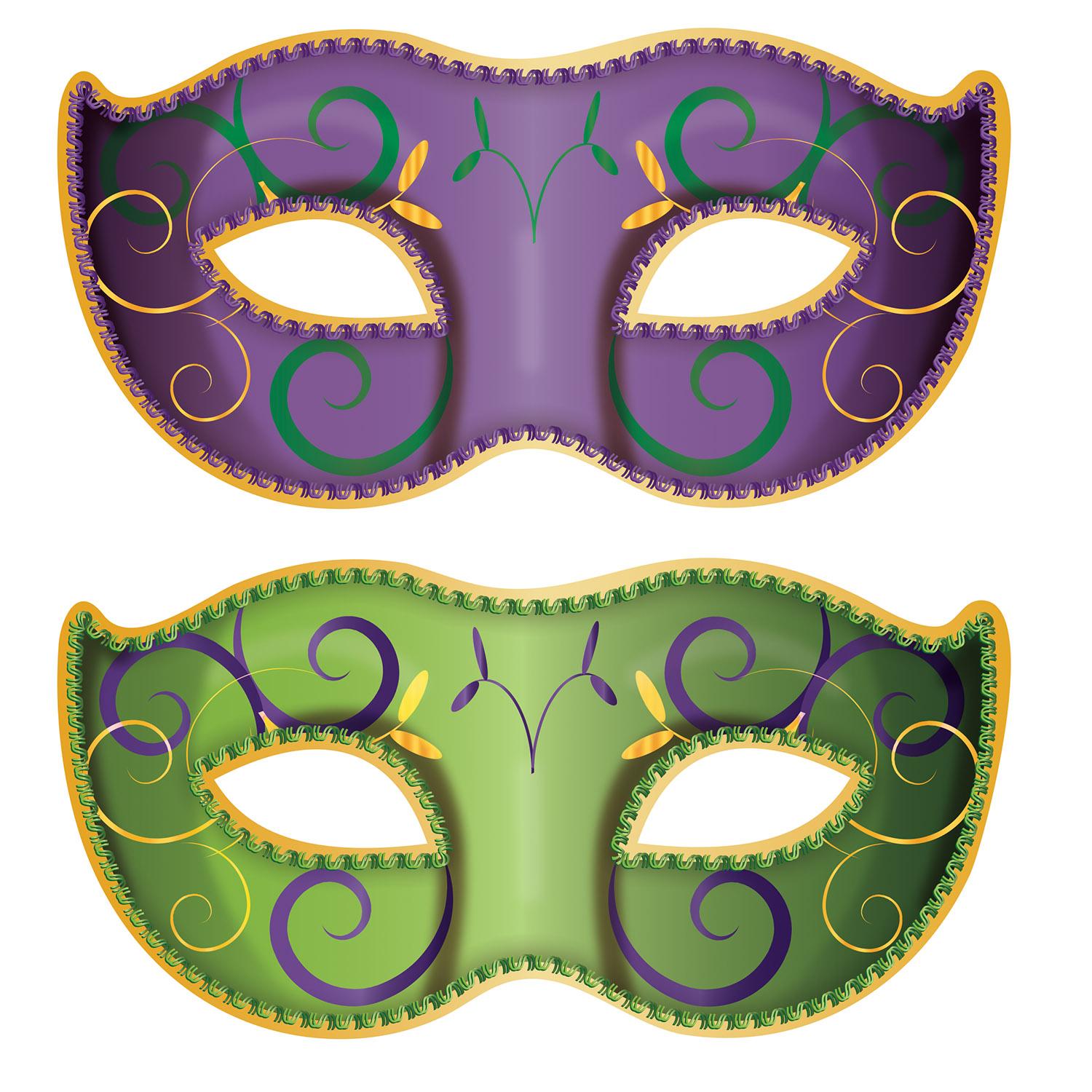 Beistle Jumbo Mardi Gras Mask Cutouts – Bulk Party Supplies display picture 1