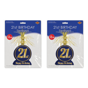 Beistle 21st Birthday Centerpiece (Pack of 12) - 21st Birthday, Birthday Party Decorations