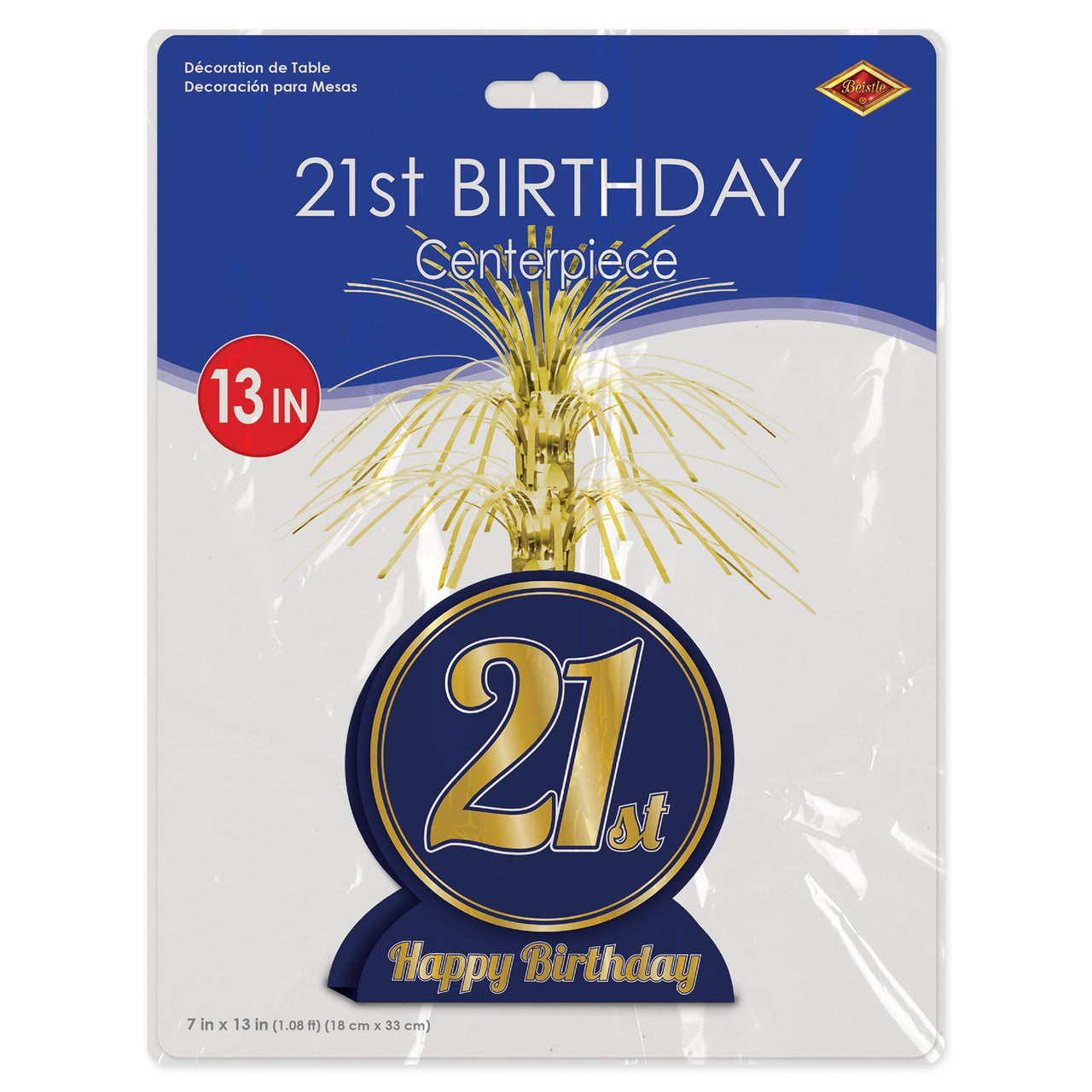 Beistle 21st Birthday Centerpiece (Pack of 12) - 21st Birthday, Birthday Party Decorations