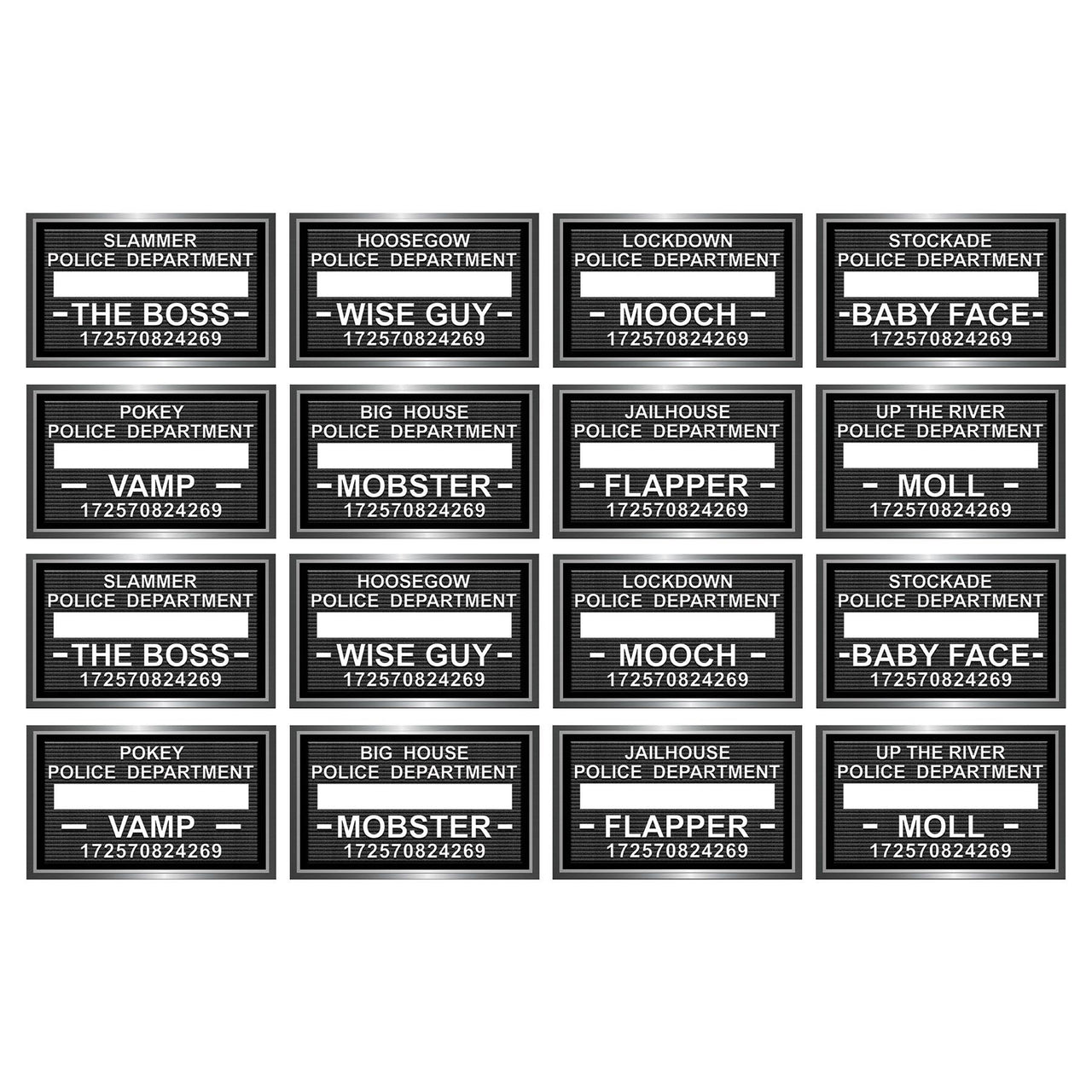 Beistle Speakeasy Mug Shot Photo Fun Signs (12 packs) - Roaring 20's Party Theme