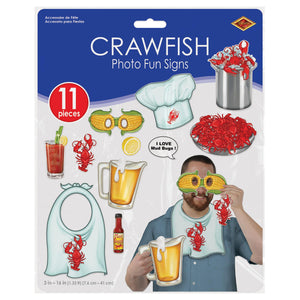 Beistle Crawfish Photo Fun Signs (12 packs) - Mardi Gras Party Decorations, Mardi Gras Party Supplies