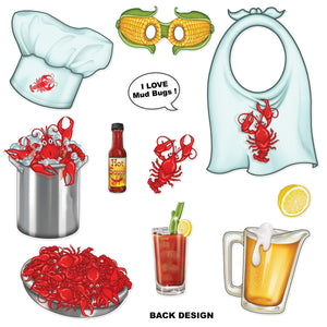 Beistle Crawfish Photo Fun Signs (12 packs) - Mardi Gras Party Decorations, Mardi Gras Party Supplies
