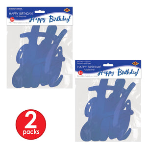 Beistle Foil Happy Birthday Streamer Blue