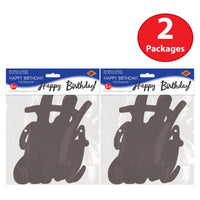 Beistle Foil Happy Birthday Streamer Black